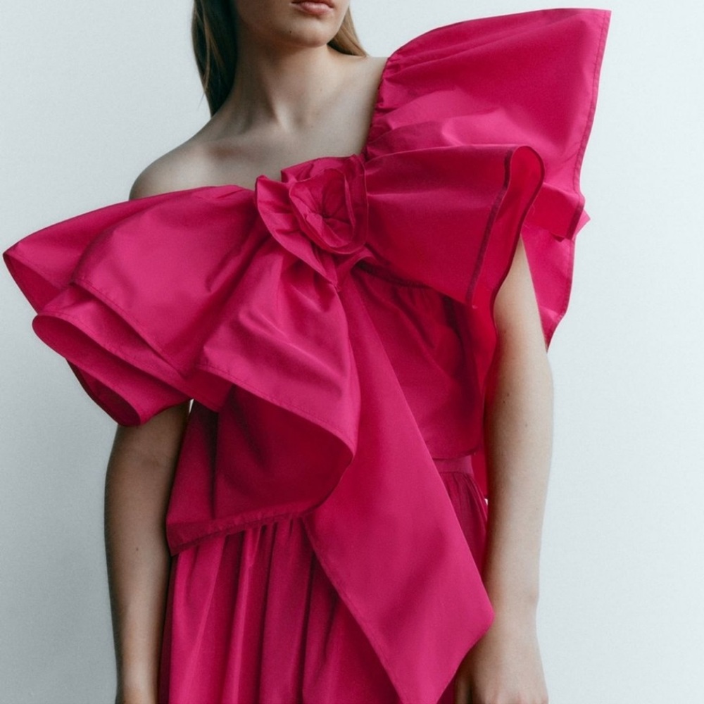 Zara Pink Ruffled Blouse - Picture 5 of 7